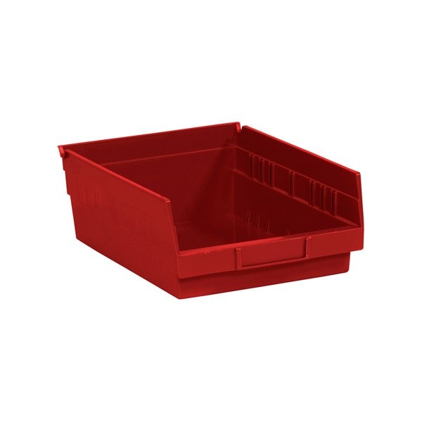Bsc Preferred 11 5/8 x 11 1/8 x 4'' Red Plastic Shelf Bin Boxes, 8PK BUY00087591 - main
